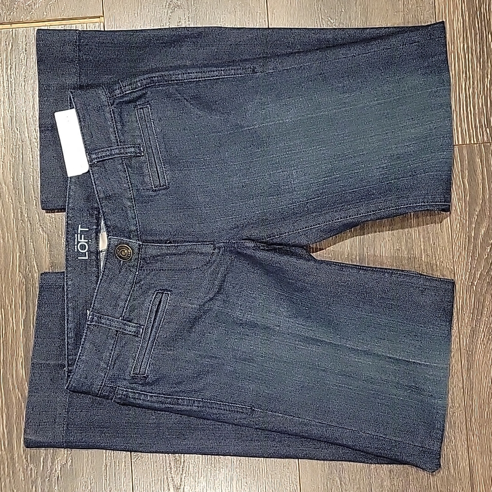 ❤️ NWT! ANN TAYLOR LOFT WIDE LEG TROUSER JEANS, 00P (24 PETITE)